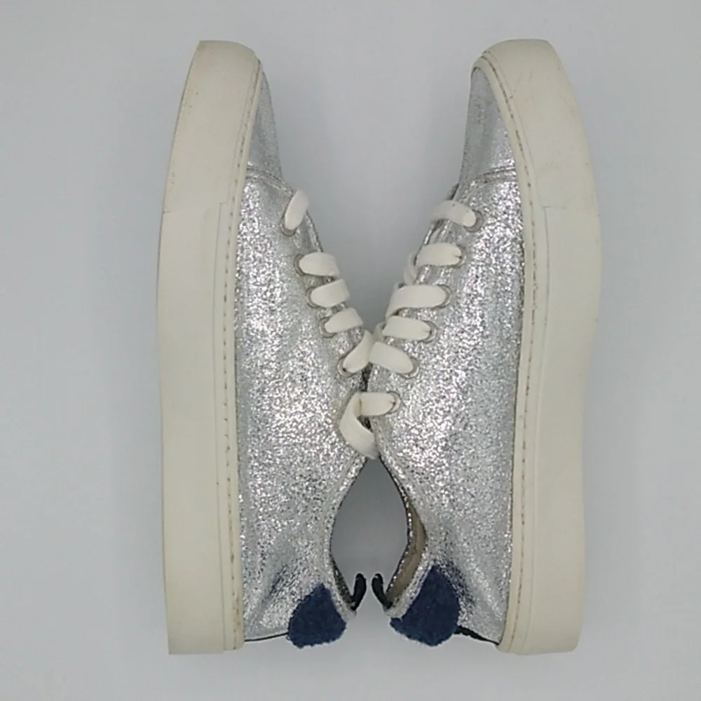 Zara Basic Collection Silver Metallic Sneakers Size -38/US 7.5 - Picture 8 of 16